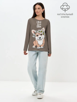 Лонгслив женский. Хлопок / I need your love