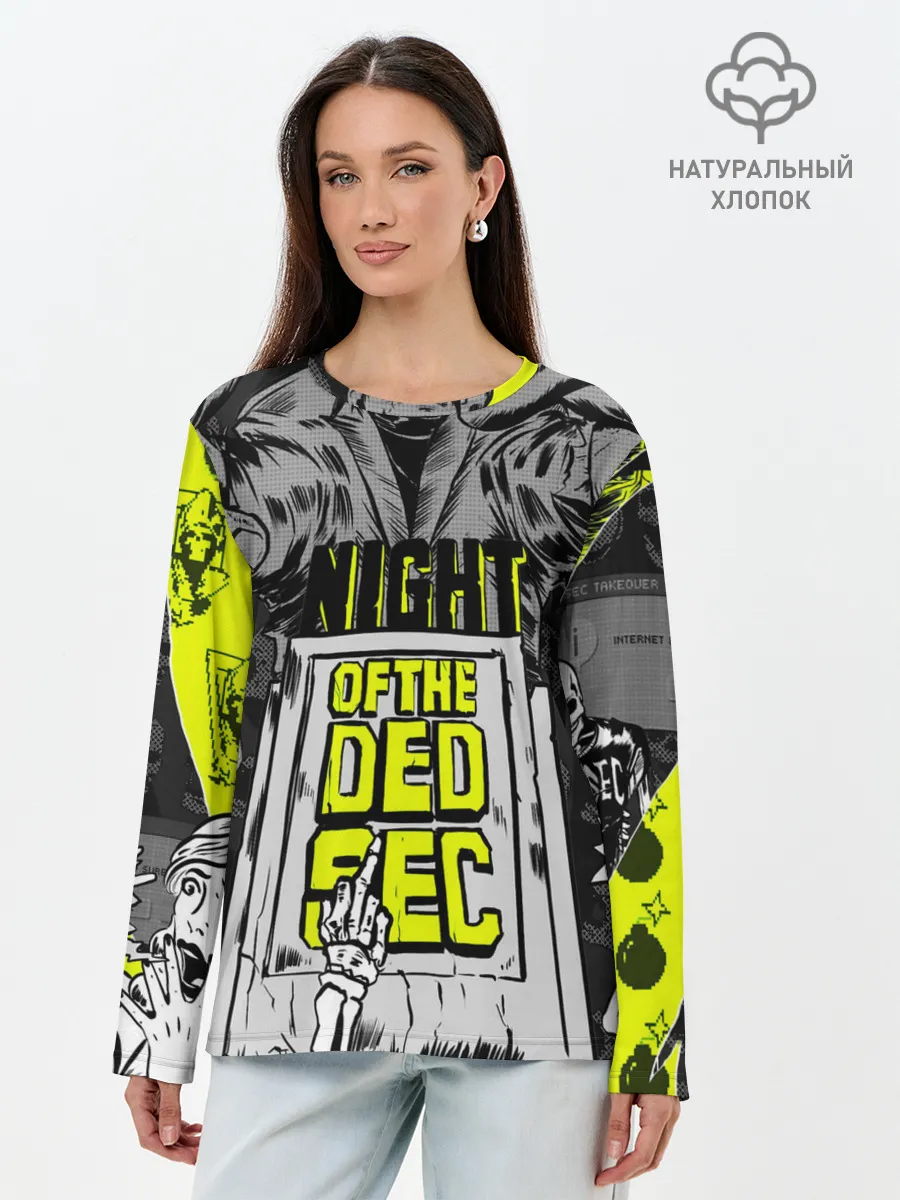 Лонгслив женский. Хлопок / WATCH DOGS