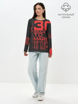 Лонгслив женский. Хлопок / 30 SECONDS TO MARS