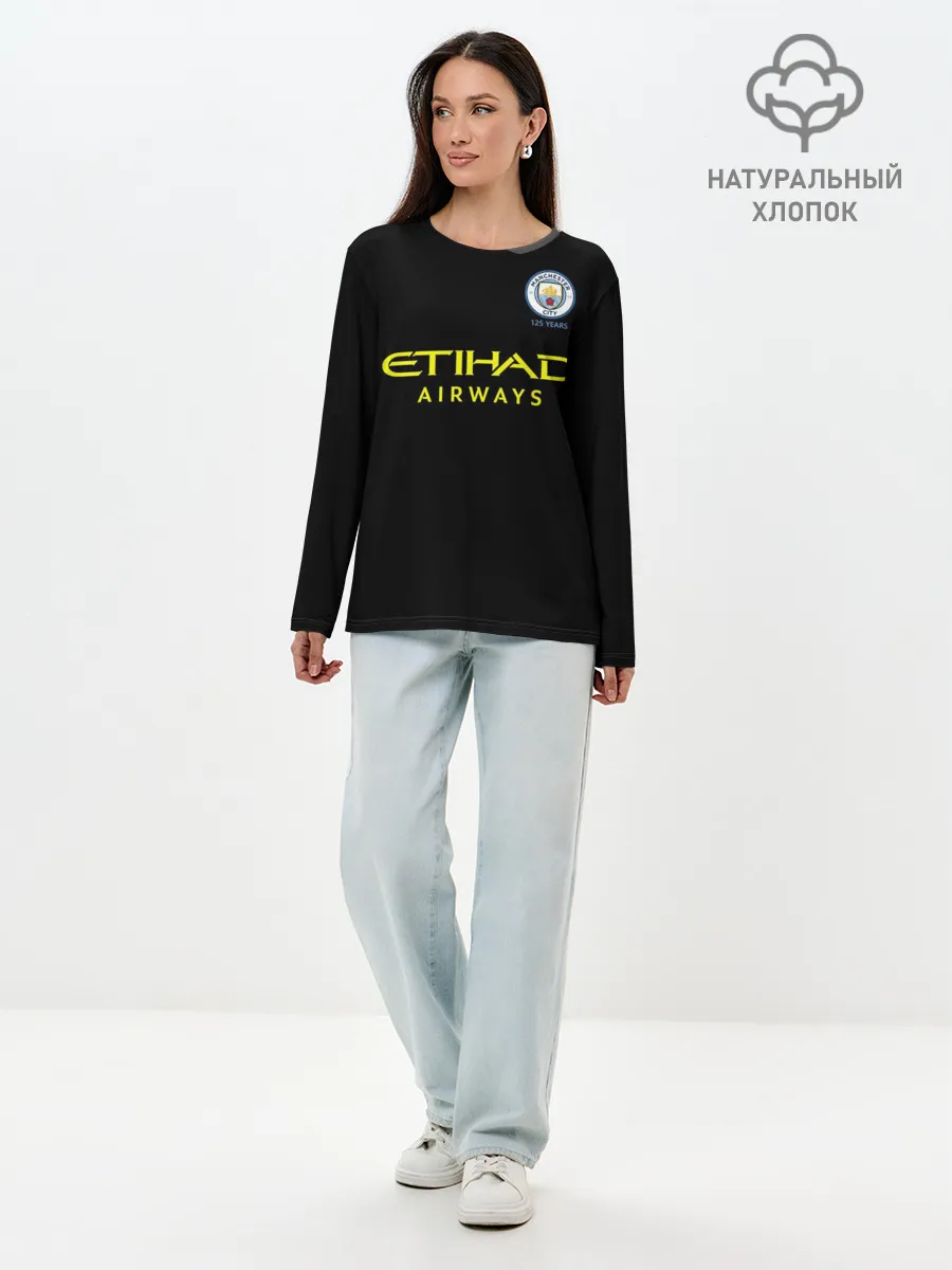 Лонгслив женский. Хлопок / Manchester City away 19-20