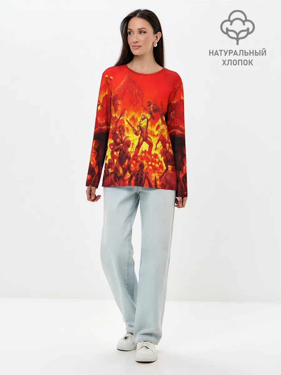 Лонгслив женский. Хлопок / DOOM