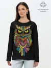 Лонгслив женский. Хлопок / Сова