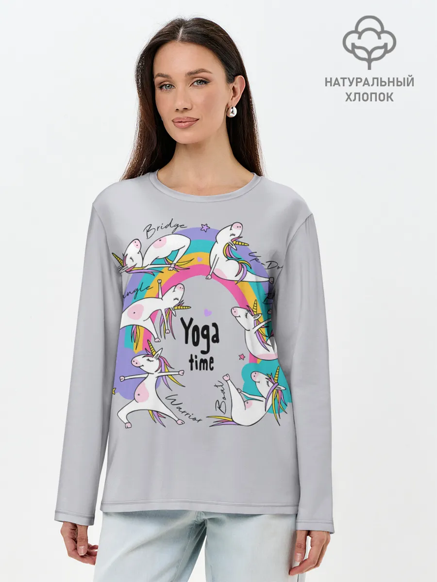 Лонгслив женский. Хлопок / Yoga time