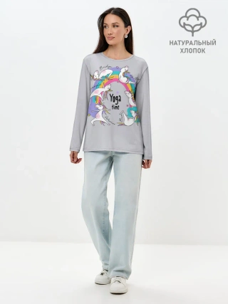 Лонгслив женский. Хлопок / Yoga time