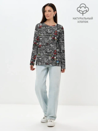 Лонгслив женский. Хлопок / ЛОГОТИПЫ РОК ГРУПП