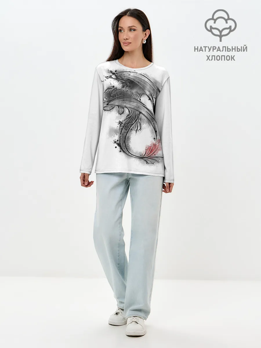 Лонгслив женский. Хлопок / Беззубик