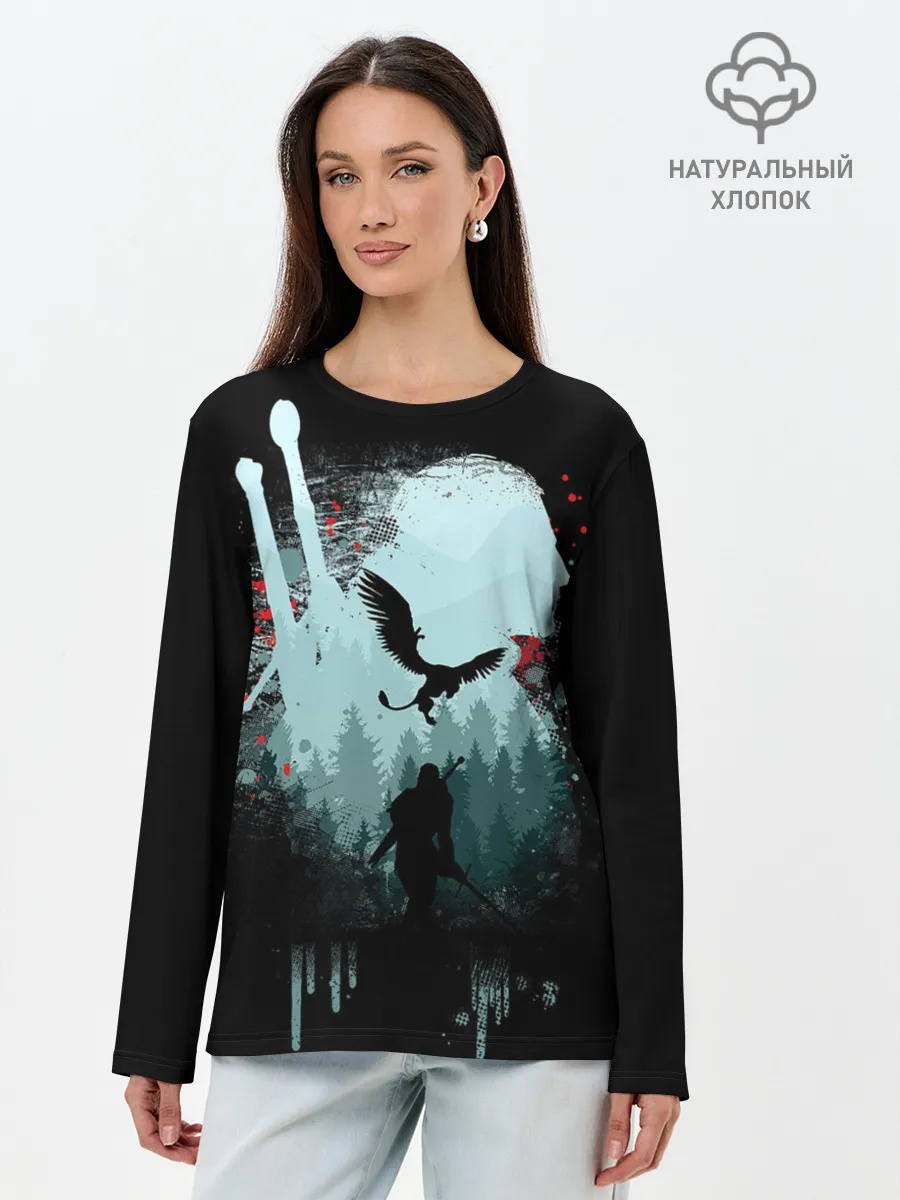 Лонгслив женский. Хлопок / Ведьмак 3: Дикая Охота