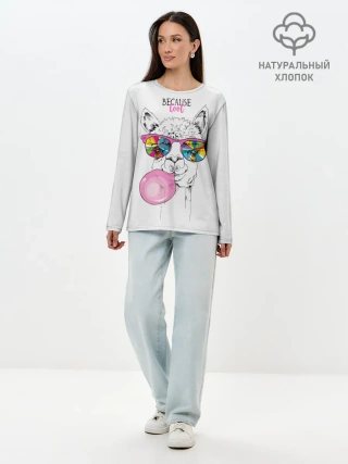 Лонгслив женский. Хлопок / Because cool