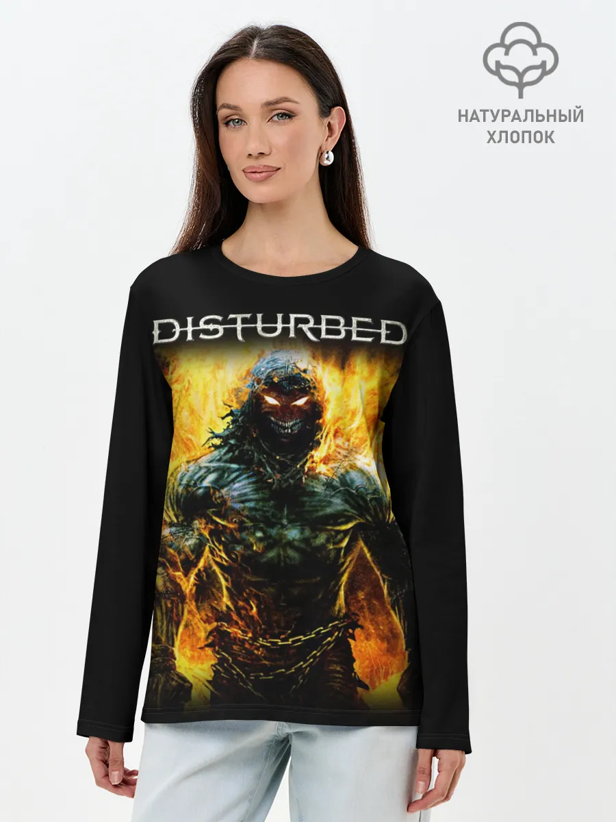Лонгслив женский. Хлопок / Disturbed