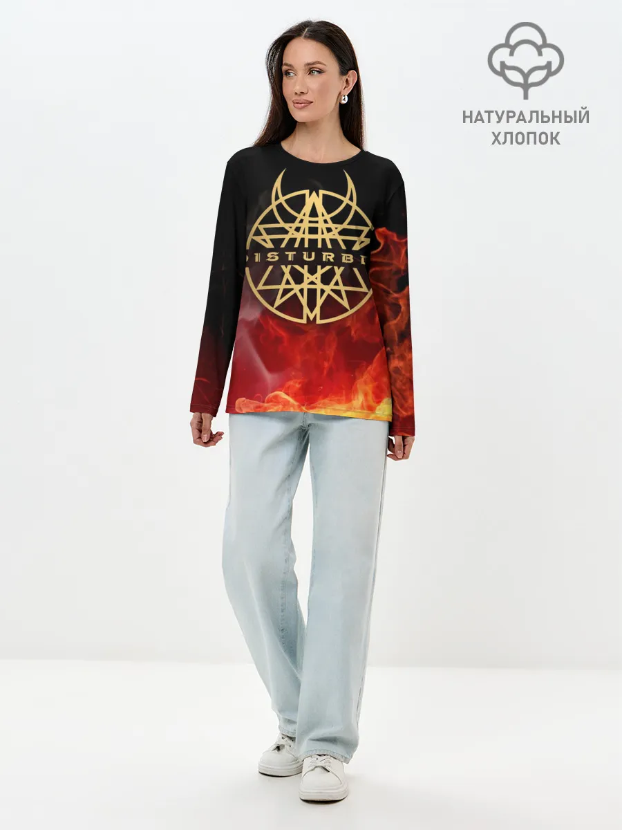 Лонгслив женский. Хлопок / Disturbed
