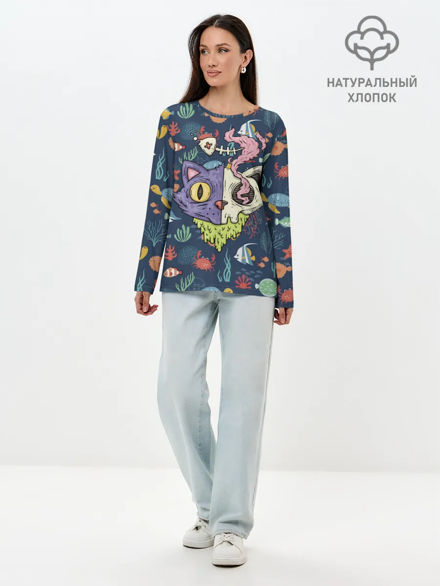 Лонгслив женский. Хлопок / Завтрак