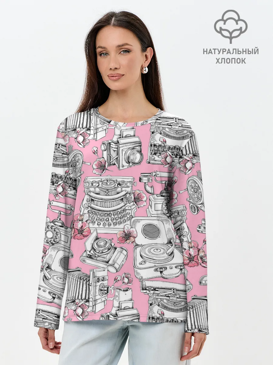Лонгслив женский. Хлопок / Винтаж