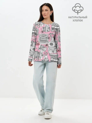 Лонгслив женский. Хлопок / Винтаж