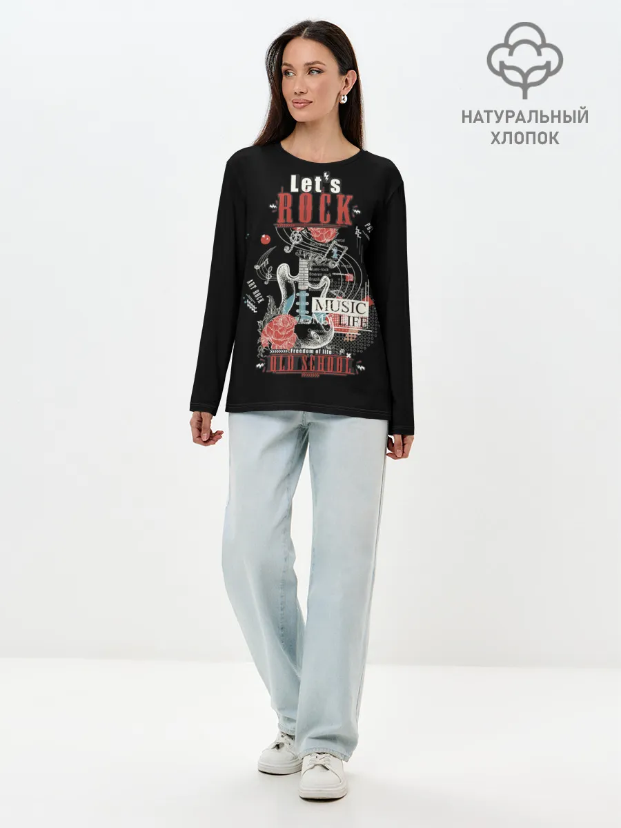 Лонгслив женский. Хлопок / Lets Rock