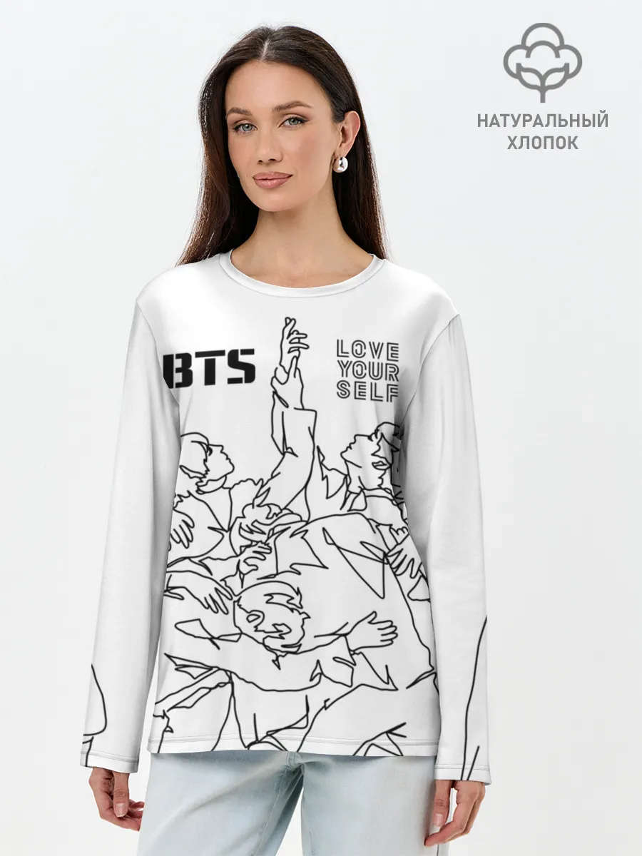 Лонгслив женский. Хлопок / BTS