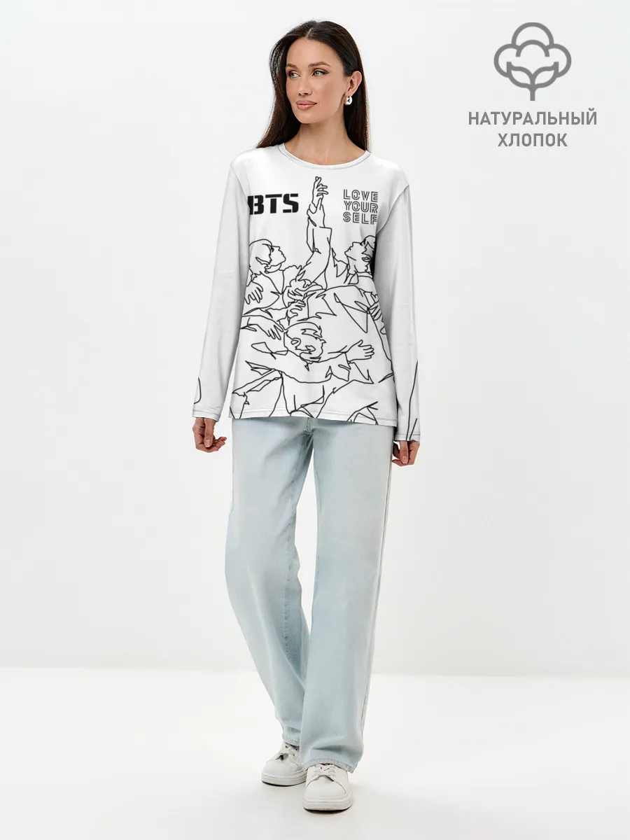 Лонгслив женский. Хлопок / BTS