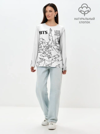 Лонгслив женский. Хлопок / BTS