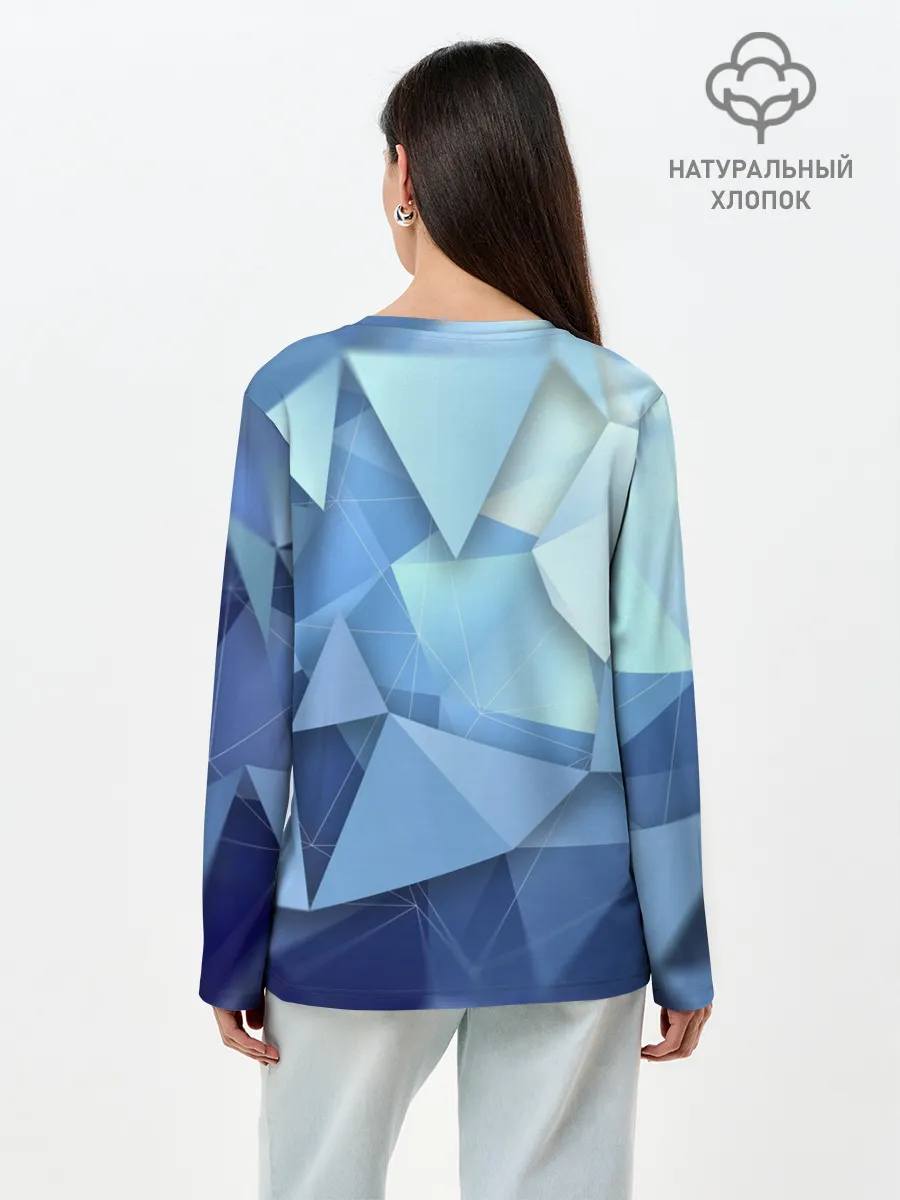 Лонгслив женский. Хлопок / абстракция