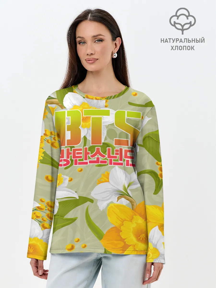 Лонгслив женский. Хлопок / BTS
