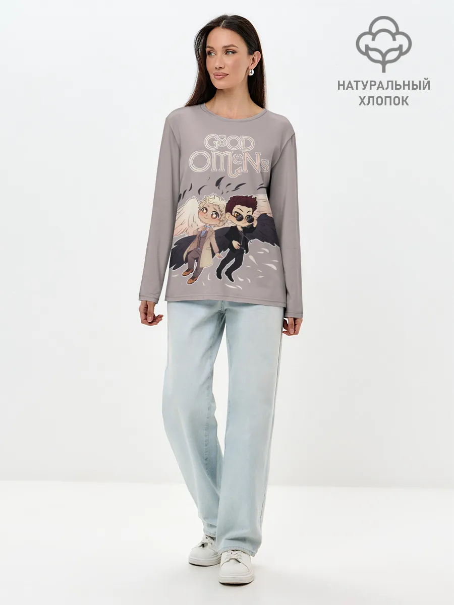Лонгслив женский. Хлопок / Good Omens