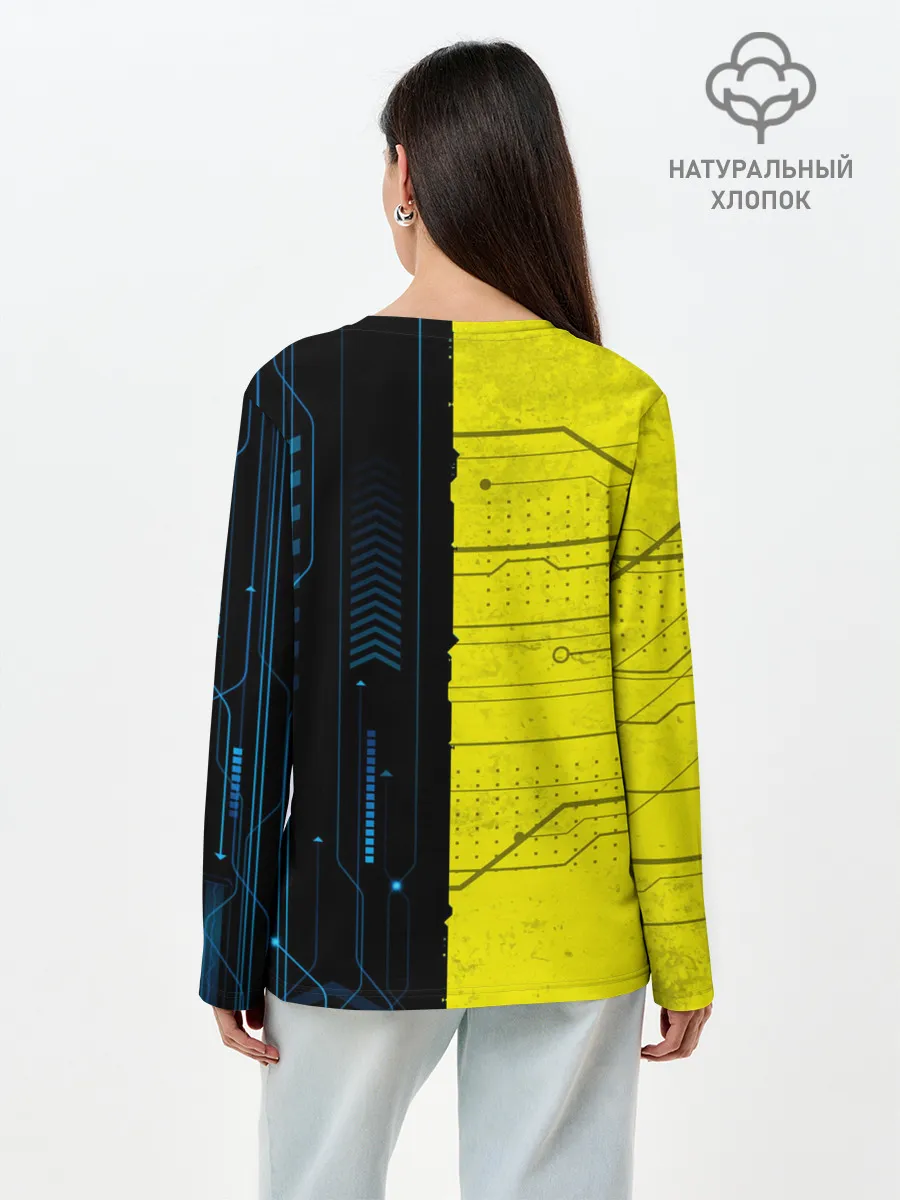 Лонгслив женский. Хлопок / CYBERPUNK 2077