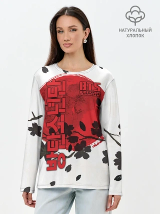 Лонгслив женский. Хлопок / BTS