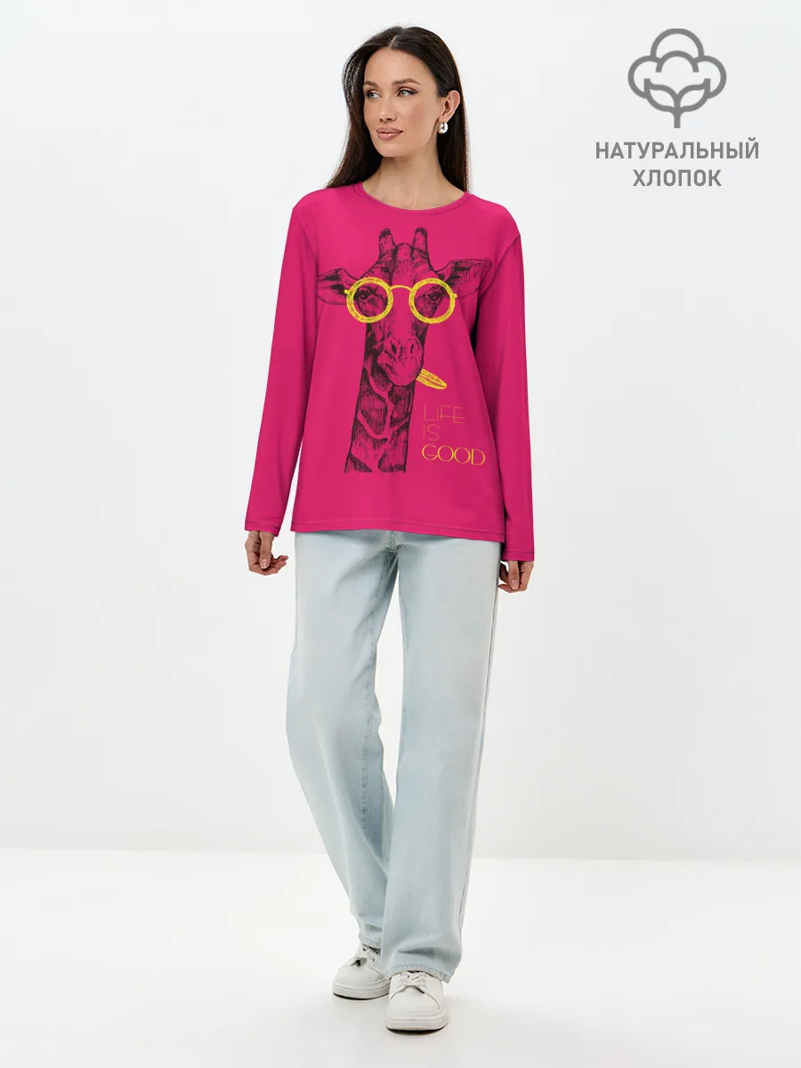 Лонгслив женский. Хлопок / Life is good