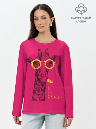 Лонгслив женский. Хлопок / Life is good