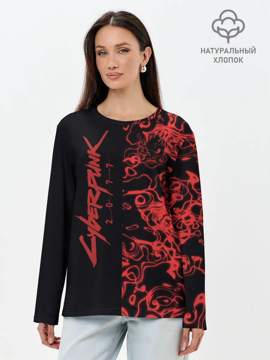 Лонгслив женский. Хлопок / Cyberpunk 2077