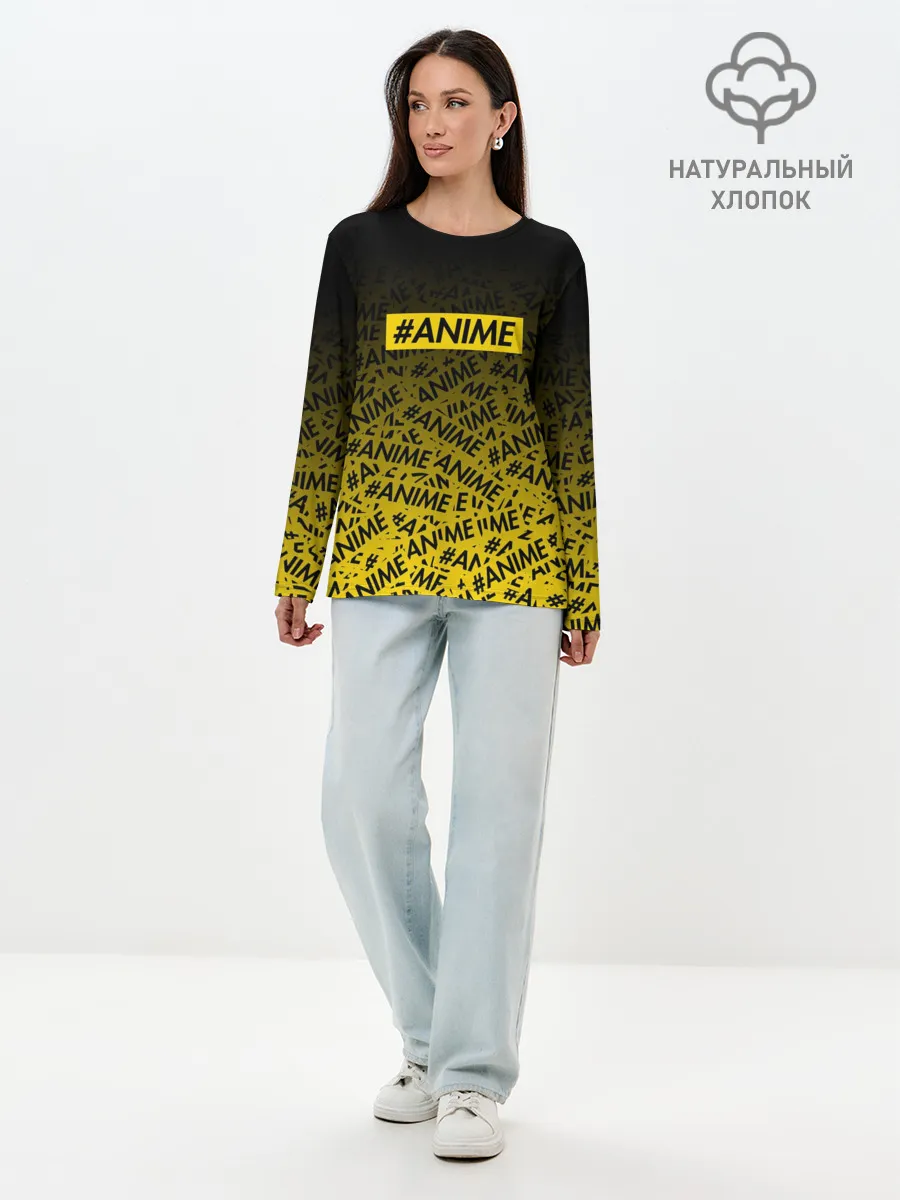 Лонгслив женский. Хлопок / ANIME pattern
