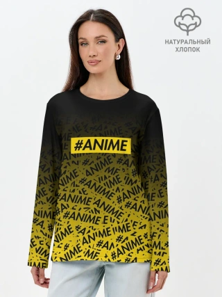 Лонгслив женский. Хлопок / ANIME pattern
