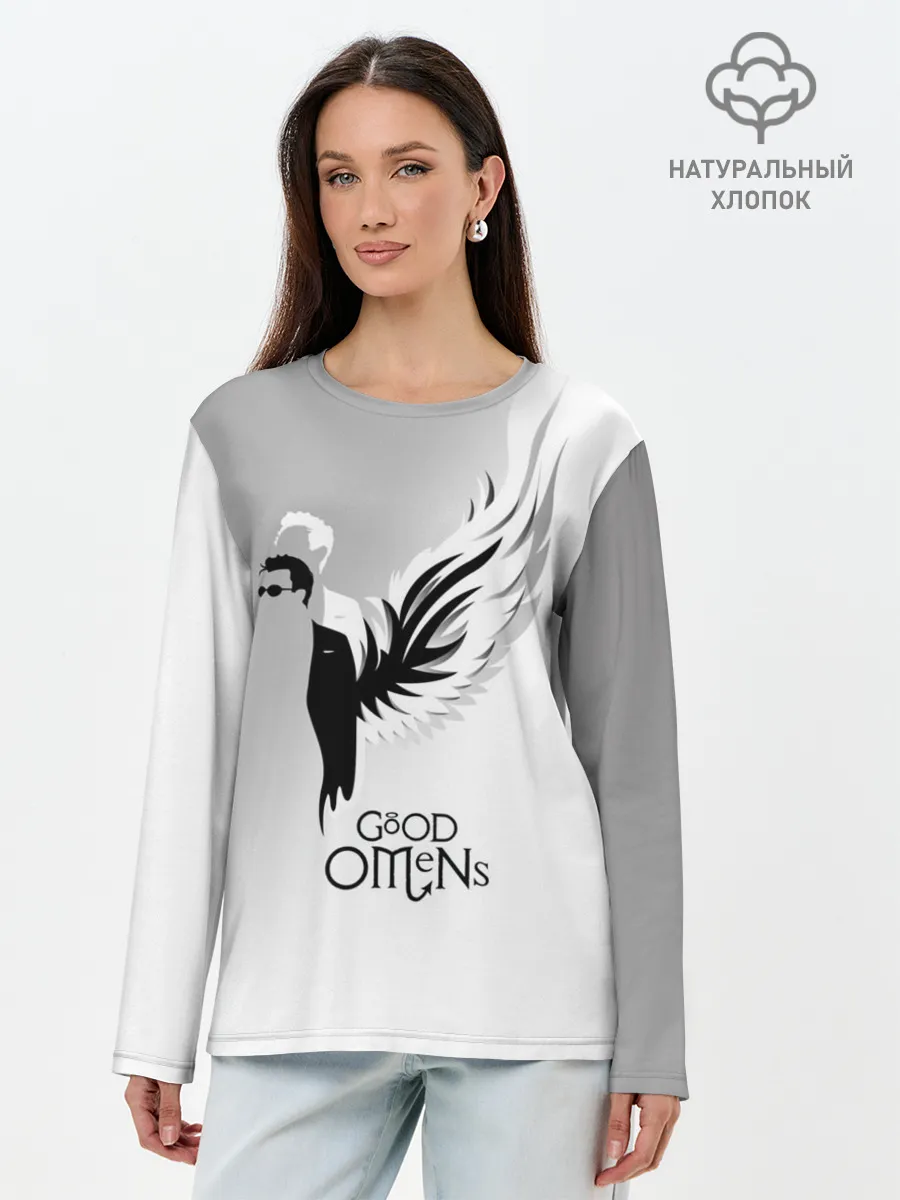 Лонгслив женский. Хлопок / Good Omens