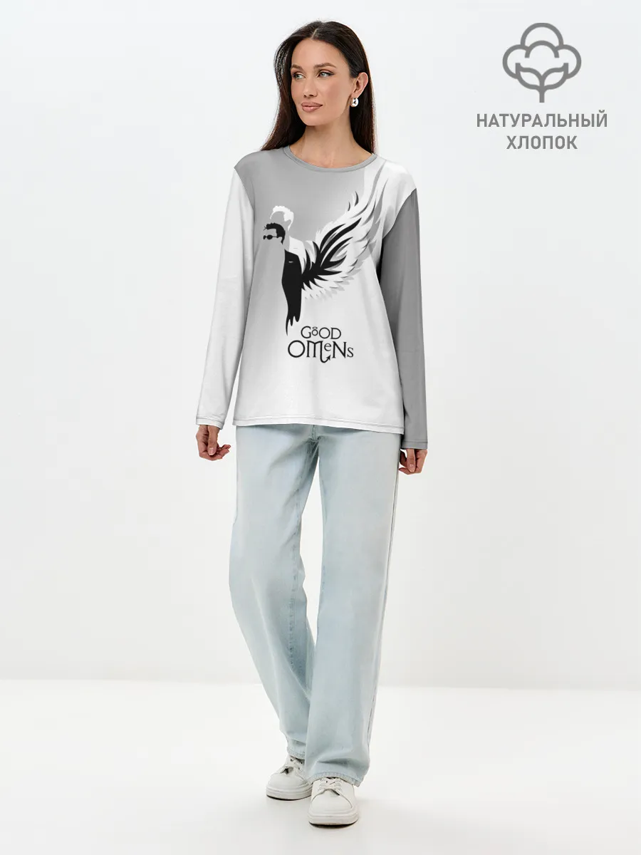 Лонгслив женский. Хлопок / Good Omens