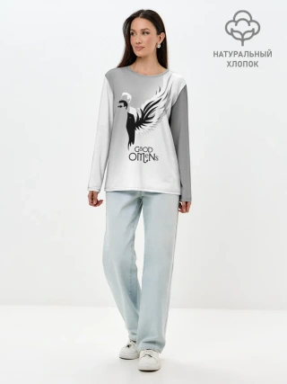 Лонгслив женский. Хлопок / Good Omens