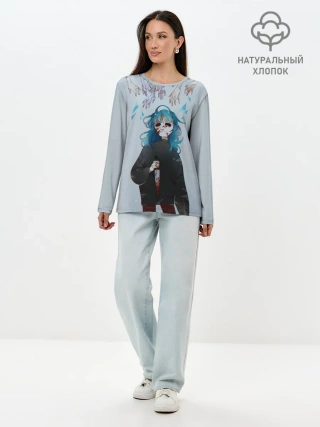 Лонгслив женский. Хлопок / Sally face