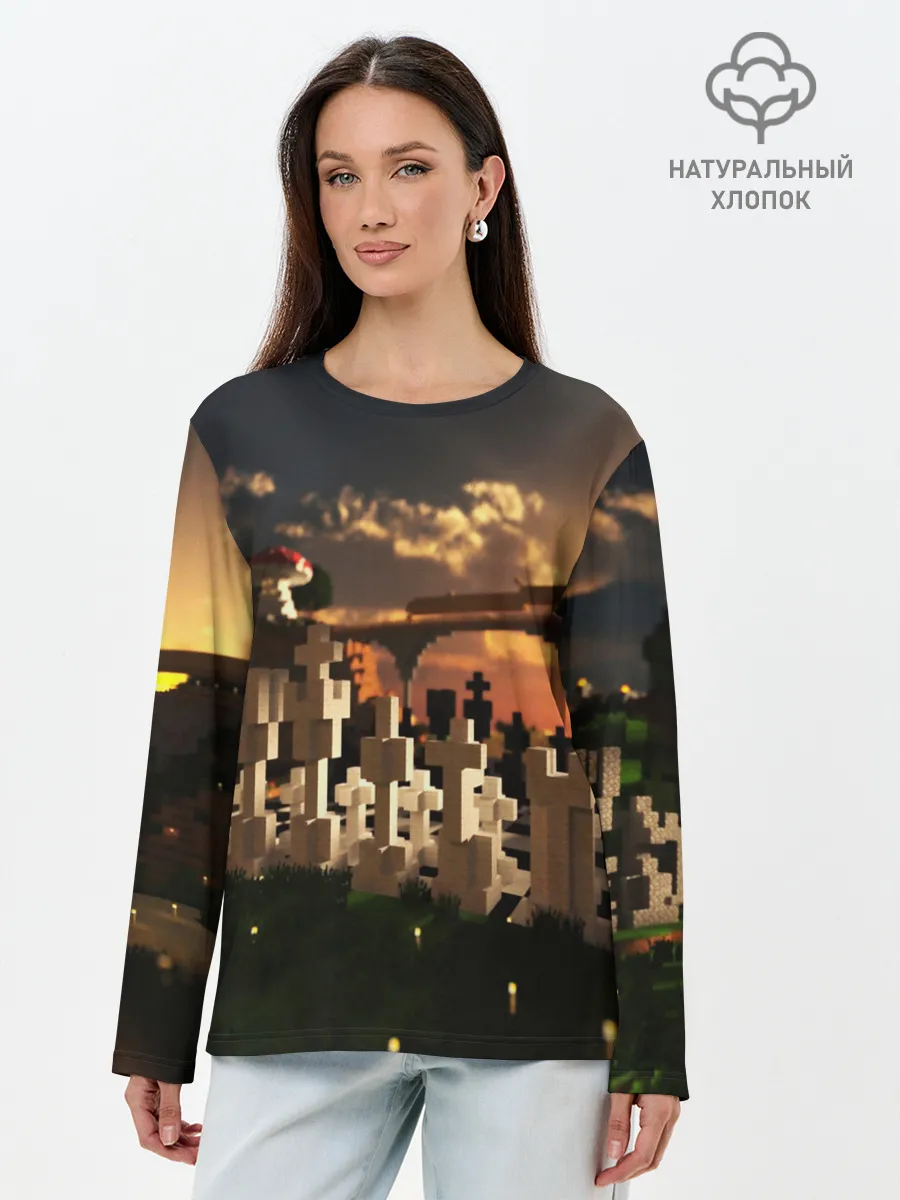 Лонгслив женский. Хлопок / MINECRAFT