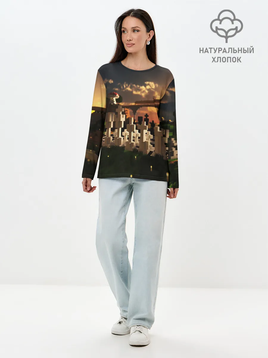 Лонгслив женский. Хлопок / MINECRAFT