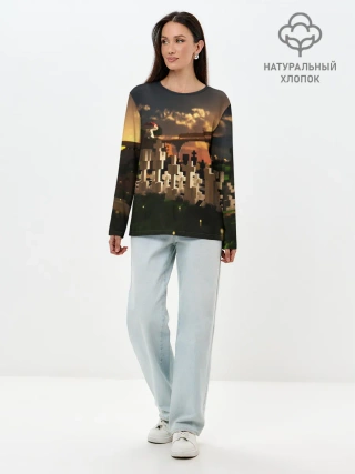 Лонгслив женский. Хлопок / MINECRAFT