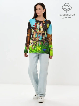 Лонгслив женский. Хлопок / MY LITTLE MINECRAFT