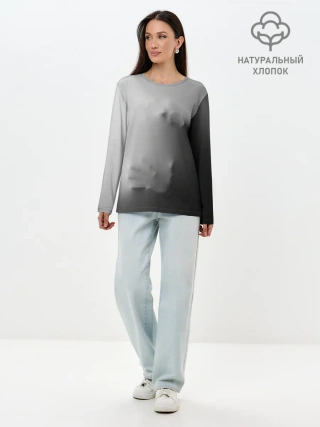 Лонгслив женский. Хлопок / Кричащее Лицо Внутри