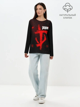 Лонгслив женский. Хлопок / DOOM
