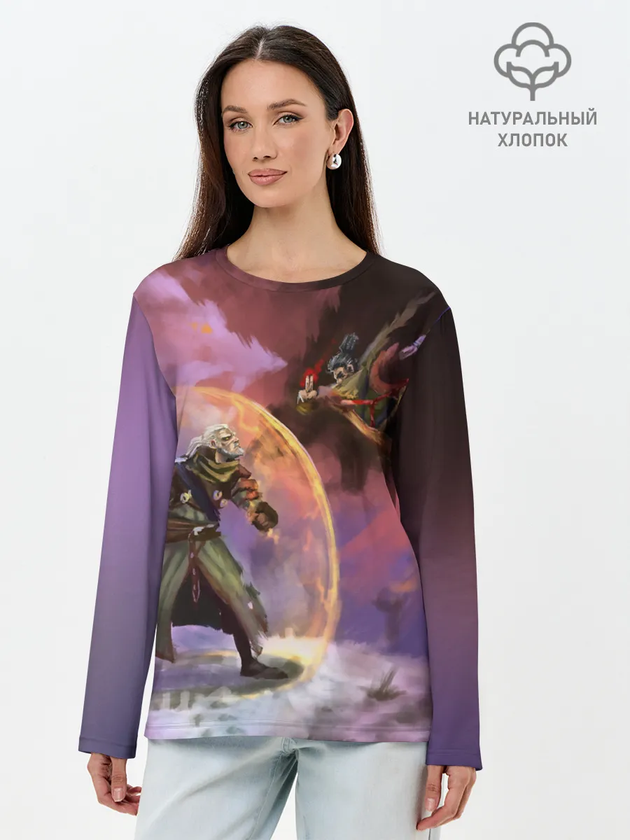 Лонгслив женский. Хлопок / Ведьмак и Секиро