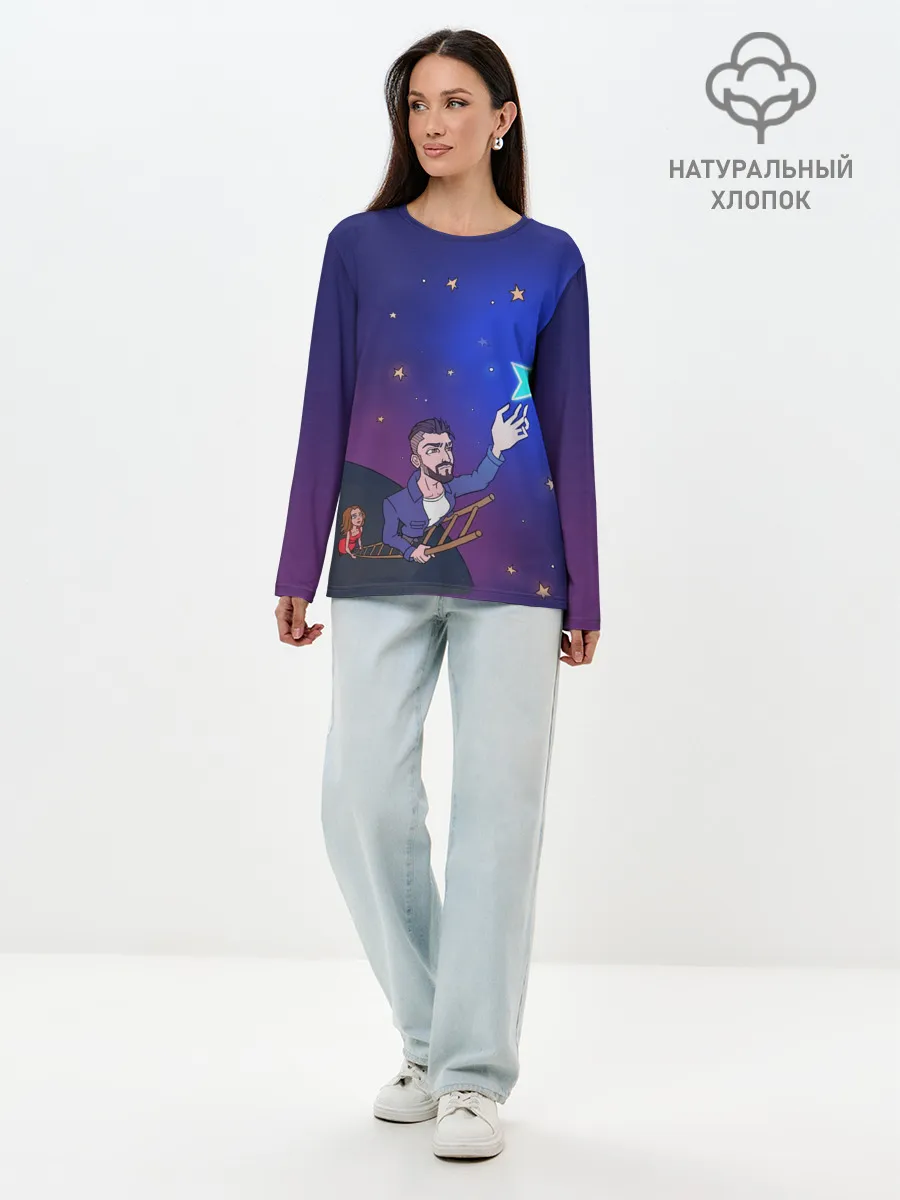 Лонгслив женский. Хлопок / JONY /Звезда/