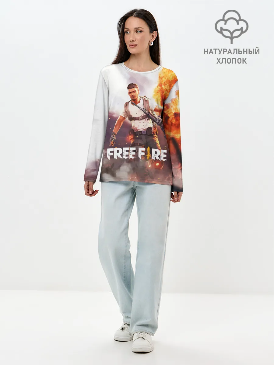 Лонгслив женский. Хлопок / FREE FIRE
