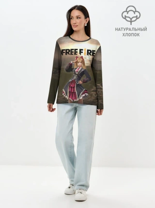 Лонгслив женский. Хлопок / FREE FIRE - Caroline