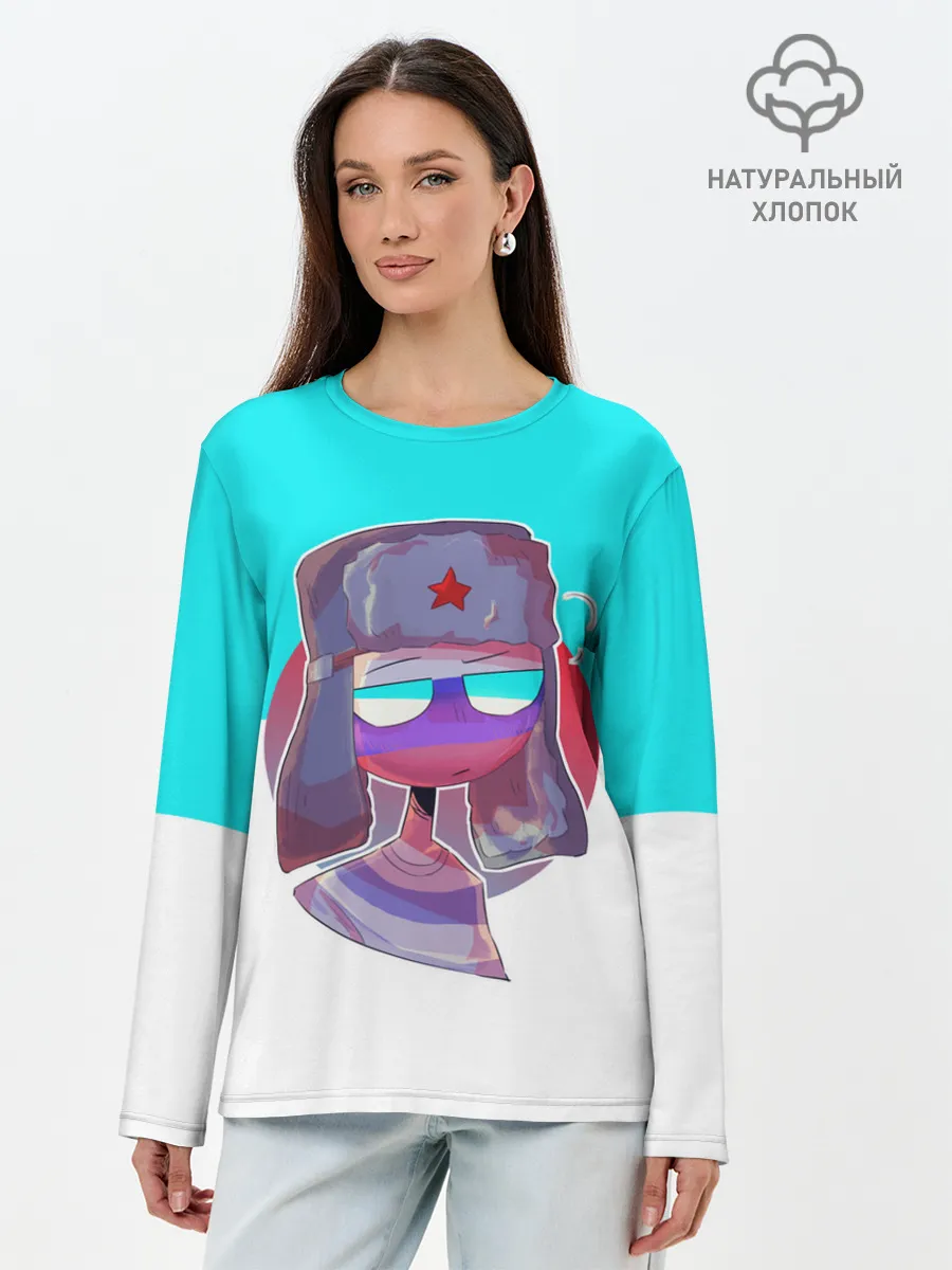 Лонгслив женский. Хлопок / CountryHumans - Россия