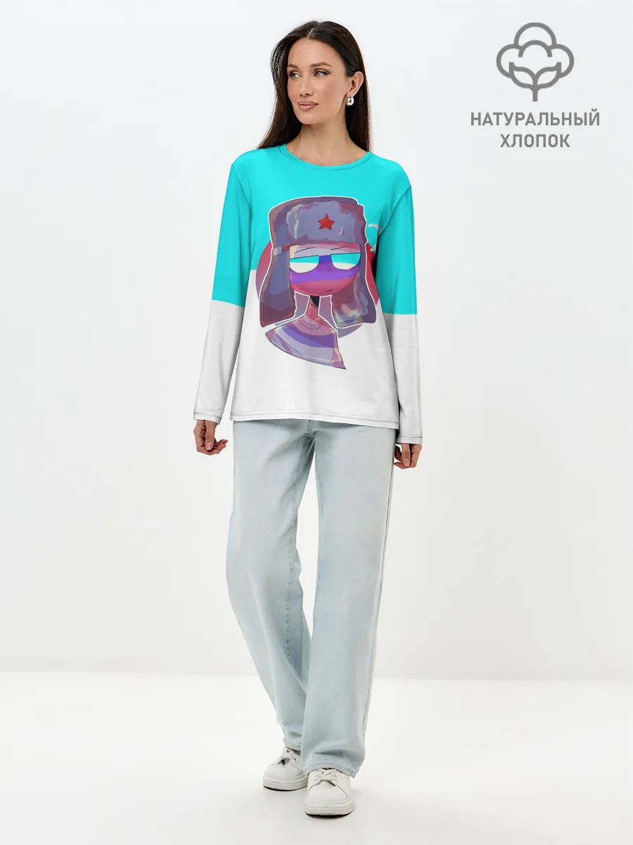 Лонгслив женский. Хлопок / CountryHumans - Россия