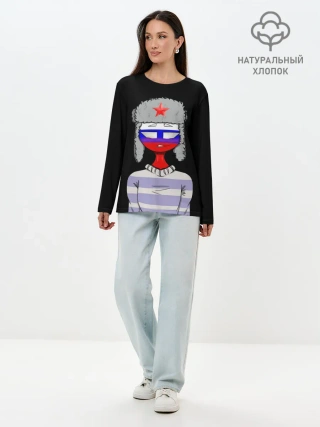 Лонгслив женский. Хлопок / CountryHumans - Россия