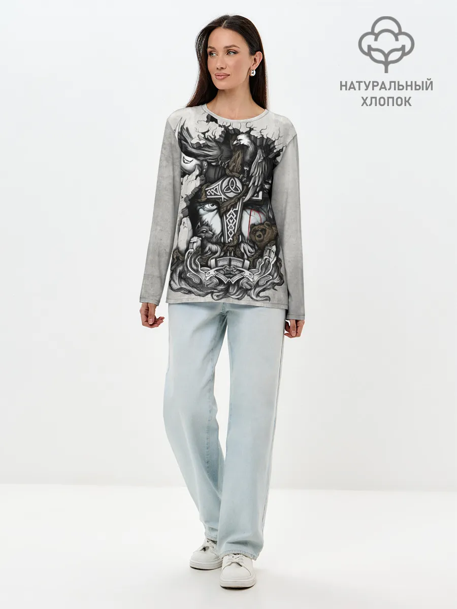 Лонгслив женский. Хлопок / Скандинав