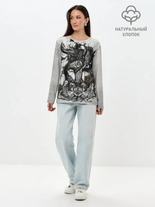 Лонгслив женский. Хлопок / Скандинав